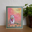 Woodware Clear Singles Flower Bear 3 in x 4 in Stamp