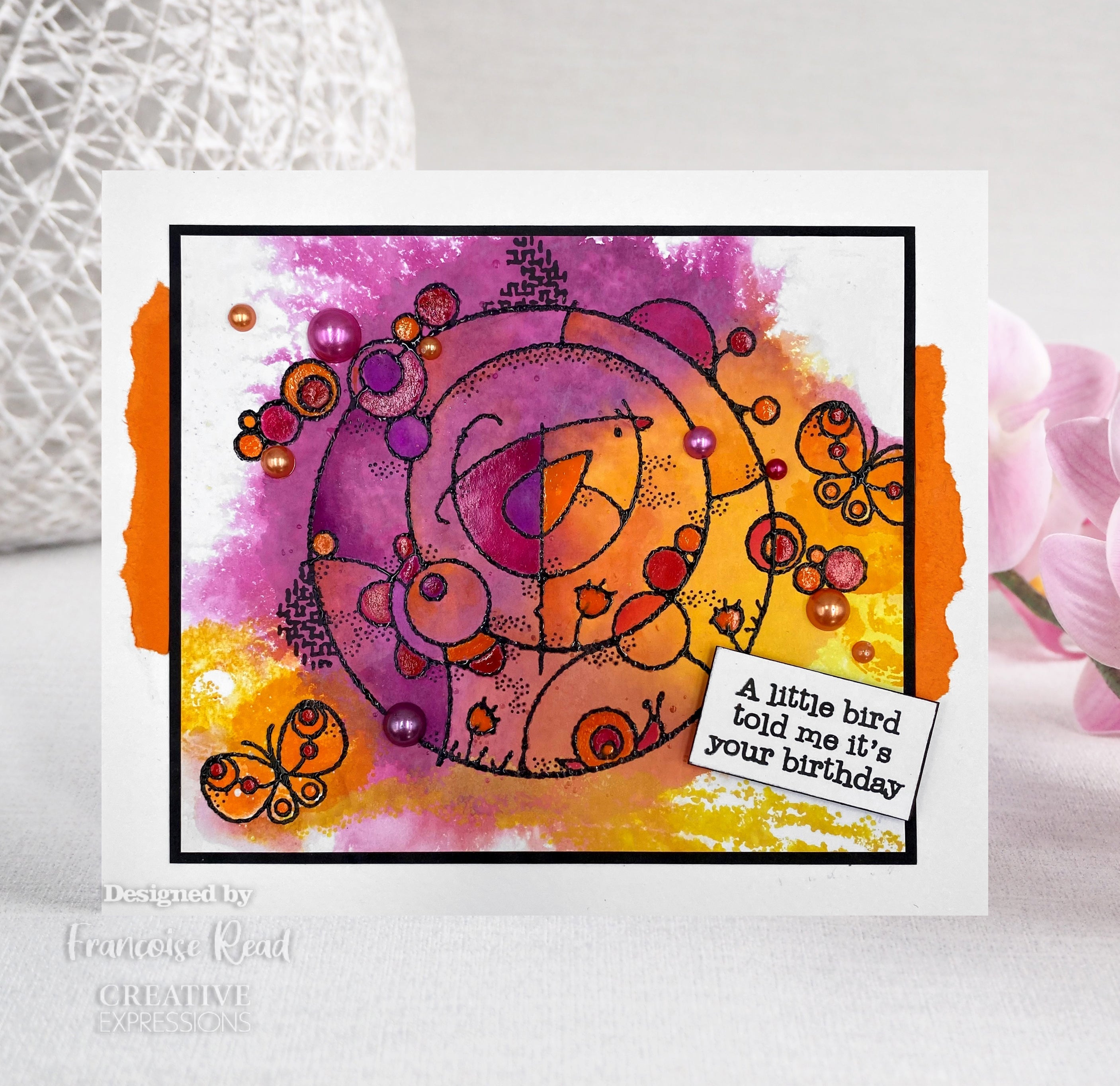 Woodware Clear Singles Bird Circle 4 in x 6 in Stamp