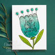 Woodware Clear Singles Petal Doodles Take Care 4 in x 6 in Stamp Set