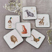 Wrendale Designs - Country Set - Country Animal Coasters (Set of 6) | 4x4 in