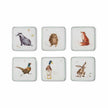 Wrendale Designs - Country Set - Country Animal Coasters (Set of 6) | 4x4 in