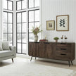 Buffet Scandinave en bois d'acacia brun foncé