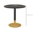 Rene Round Modern Dining Table with Faux Marble Top for Small Spaces-Black