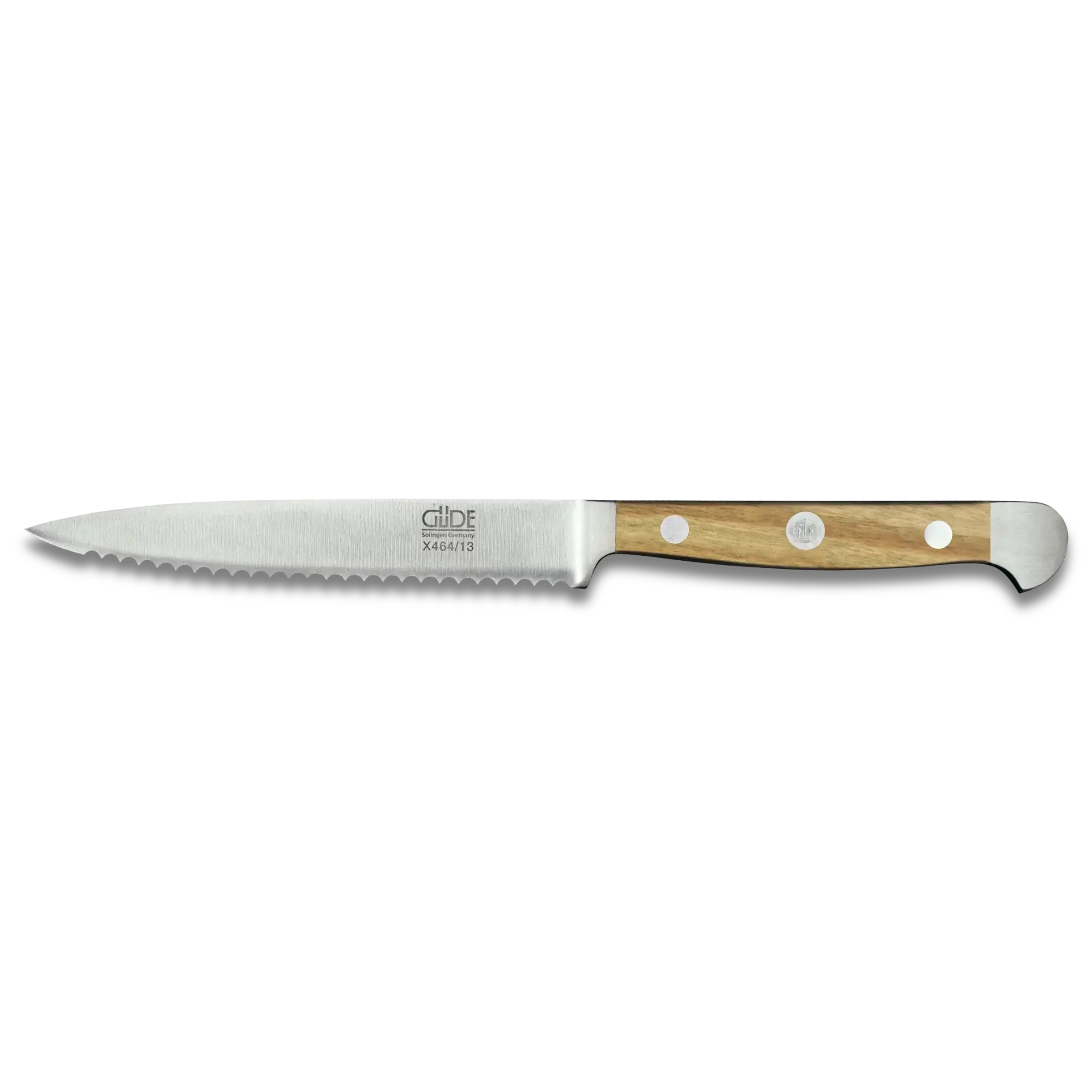 ALPHA OLIVE | Couteau à tomates 13cm | Acier forgé / Manche en bois d'olivier