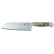 ALPHA OLIVE | Santoku Knife Smooth Blade 7 inch | Forged Steel / Olive wood handle