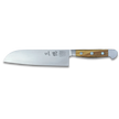 ALPHA OLIVE | Santoku Knife Smooth Blade 7 inch | Forged Steel / Olive wood handle