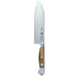 ALPHA OLIVE | Santoku Knife Smooth Blade 7 inch | Forged Steel / Olive wood handle