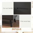 Willow Modern Nightstand/End Table with 2 Drawers-Black
