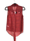 XHILARATION Regular fit Button-down Top in Red - S