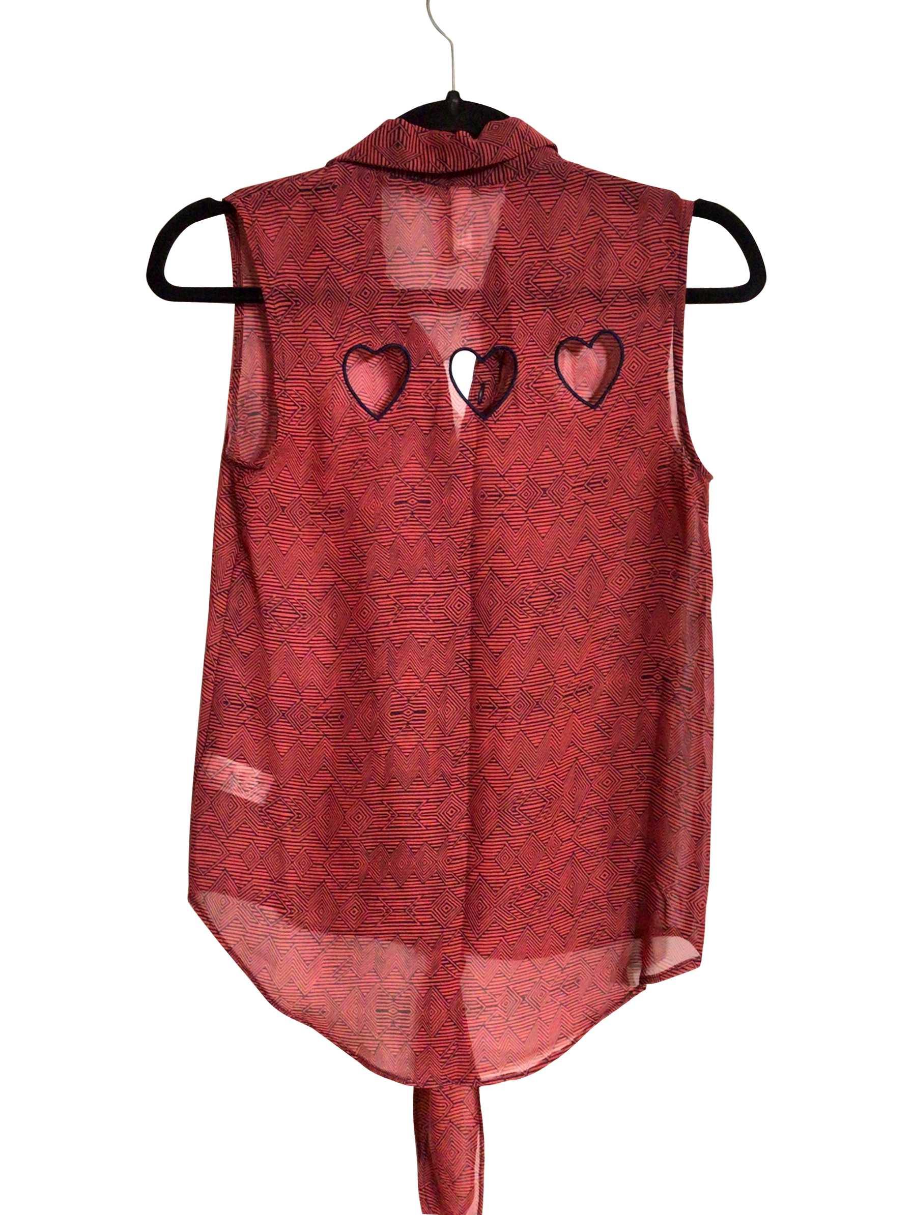 XHILARATION Regular fit Button-down Top in Red - S