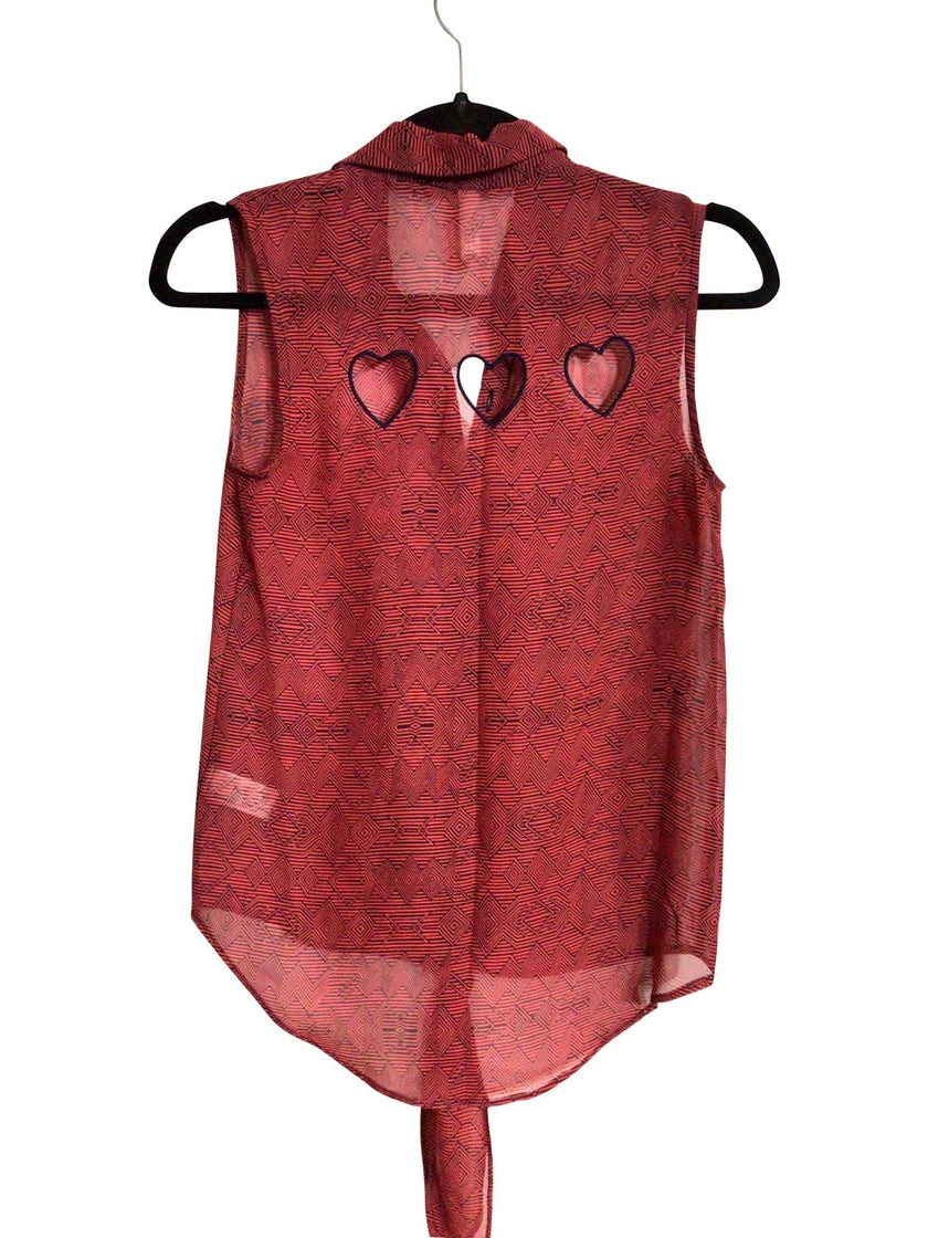 XHILARATION Regular fit Button-down Top in Red - S