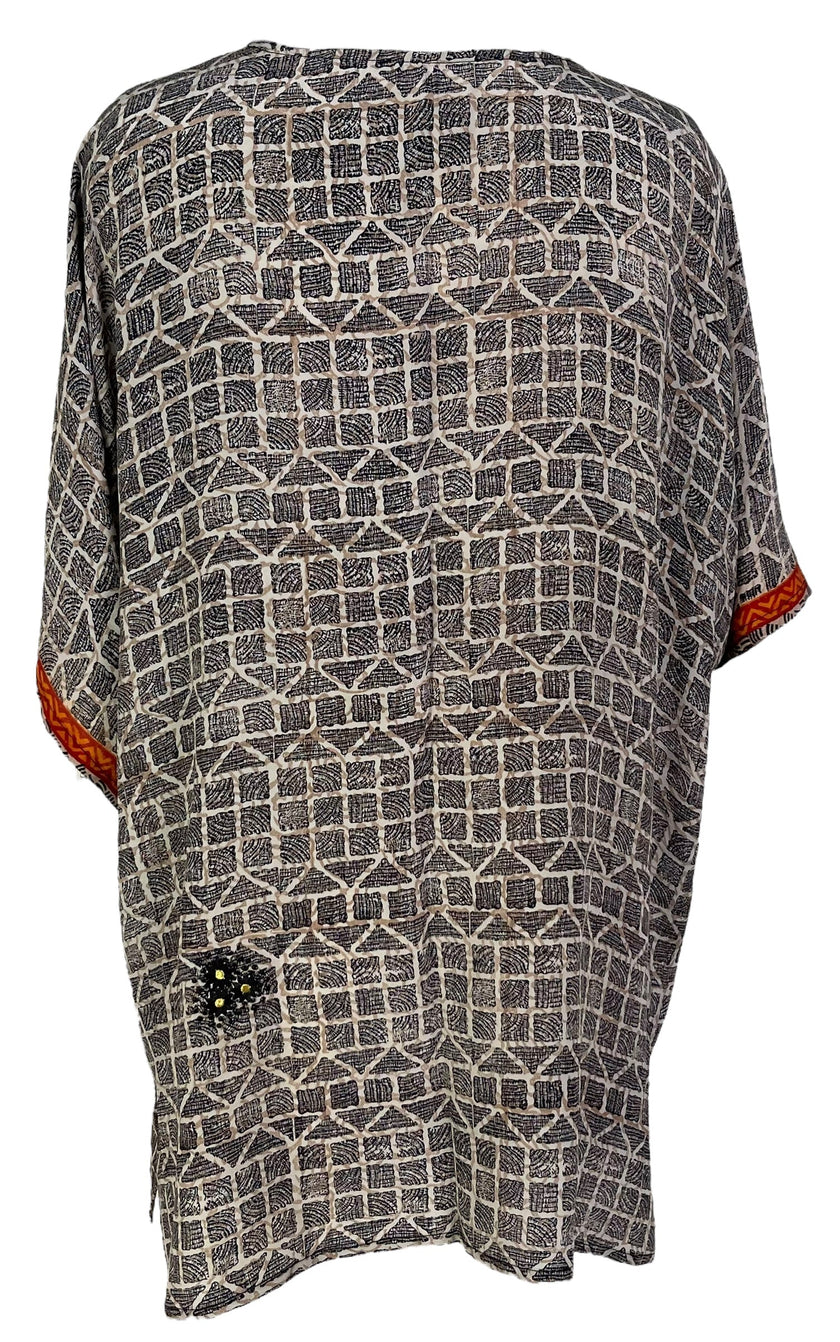 PRC6915 Avatar Pure Silk Kimono-Sleeved Jacket with Belt
