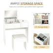 Mia Modern Vanity Set with Flip Top Mirror-White
