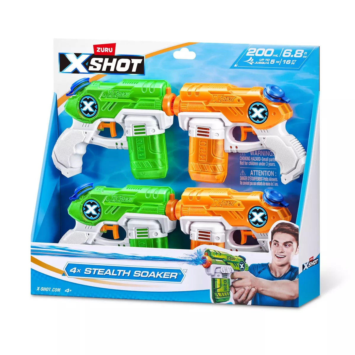X_SHOT - WATER WARFARE STEALTH SOAKER WATER BLASTER 4PK