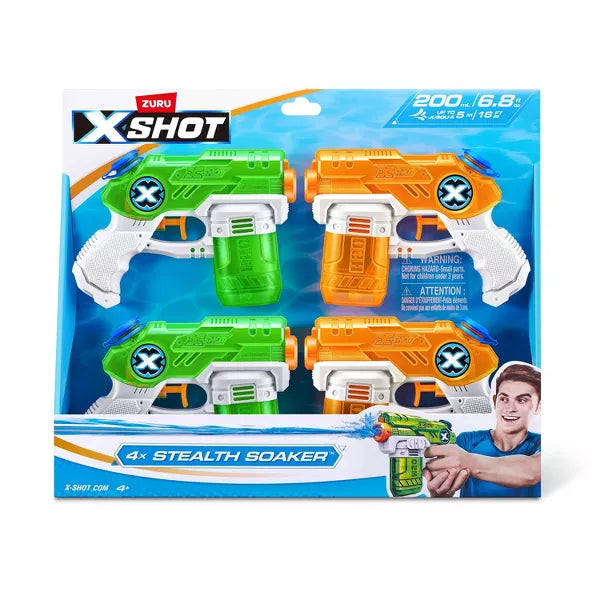 X_SHOT - WATER WARFARE STEALTH SOAKER WATER BLASTER 4PK