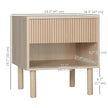 Laura Set of 2 Modern Nightstand with Drawer and Open Shelf-Natural Wood