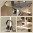 Eden Height Adjustable Standing Desk with Wheels and Headphone Hook-Grey
