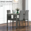 Zaya 5-Piece Rectangular Glass Dining Set for Small Spaces-Grey