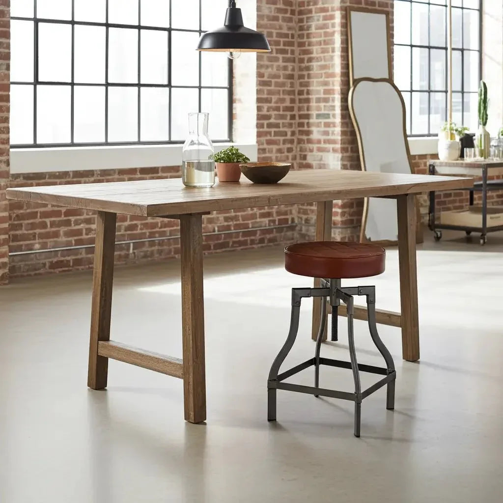 Tabouret de comptoir en cuir