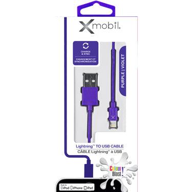 Xmobil - Câble Lightning de charge et de synchronisation Color Blast, 3 pieds, certifié MFi (XC - LT634)