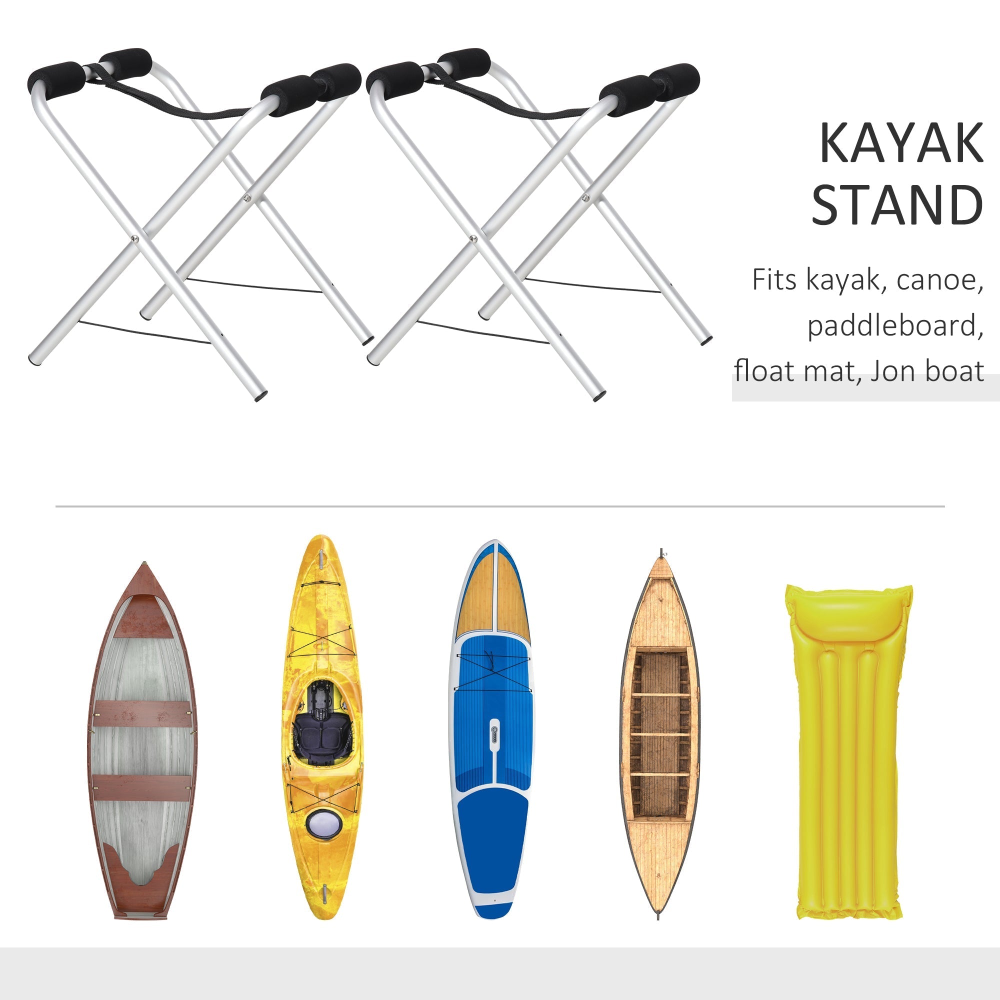 Soozier 2 Pieces Kayak Stand Freestanding Paddle Board Ground Storage Rack Premium Accessories for Boat  Float Mat  Canoe