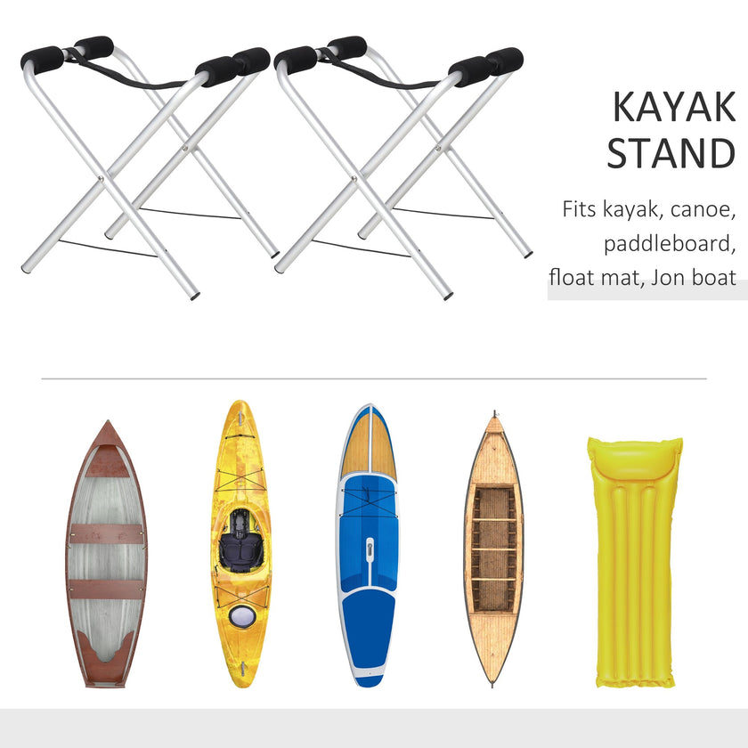 Soozier 2 Pieces Kayak Stand Freestanding Paddle Board Ground Storage Rack Premium Accessories for Boat  Float Mat  Canoe