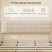 Harper King Size Bed Frame with Upholstered Headboard-Cream White