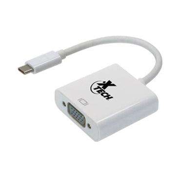 Xtech - Adaptateur VGA femelle vers USB-C mâle, plaqué nickel blanc (XTC - 550)