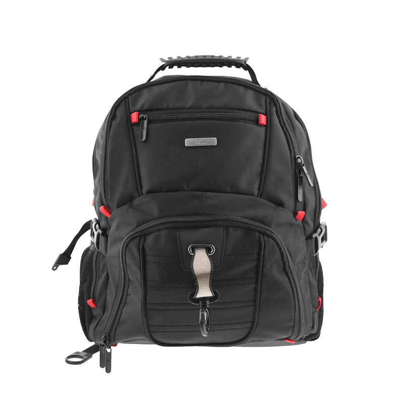 Xtech - Xtech Gaming Backpack 17in Battlestash Water Resistant Padded Ergonomic Back Multiple Pockets Side Mesh Anti Theft Pocket Built in Charging Cable