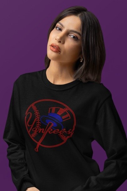 Vintage NY Yankees Rhinestone Shirt – Bling Baseball Sparkle Tee | Blingdazzel