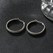 YARA Silver (Or Blanc) : Boucles d'oreilles créoles en zircone 'Pavé All the Way' (taille standard)