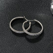 YARA Silver (Or Blanc) : Boucles d'oreilles créoles en zircone 'Pavé All the Way' (taille standard)