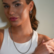 Style YARA : Boucles d'oreilles créoles en zircone pavée 'Pavé All the Way' (petite taille) Argent