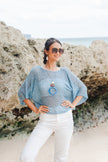 Short Sleeved Top - Sky Blue