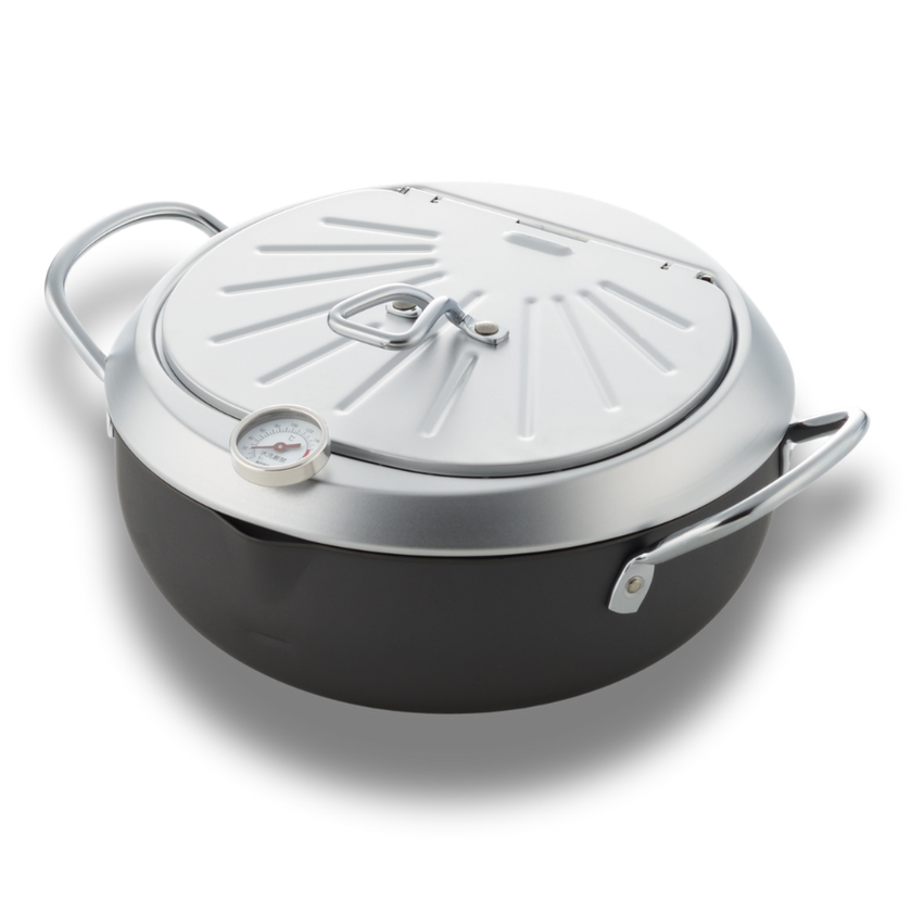 Yoshikawa GOGI Tempura Pot 24cm –  With stainless‑Steel Drip Lid