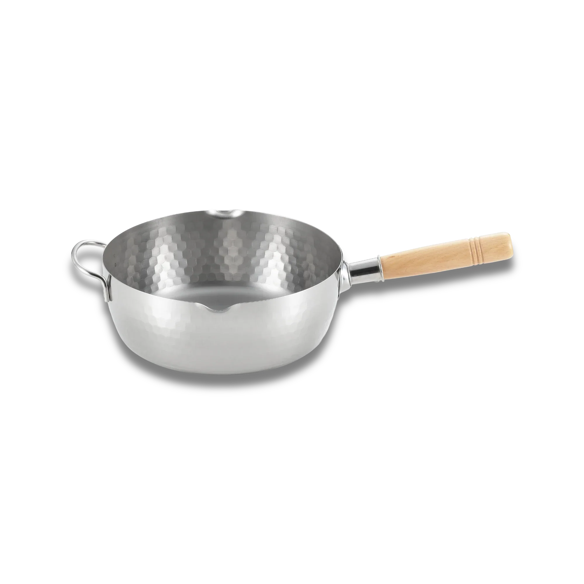 Casserole Yoshikawa Yukihira 24 cm en acier inoxydable | 3,6 L avec manche en bois