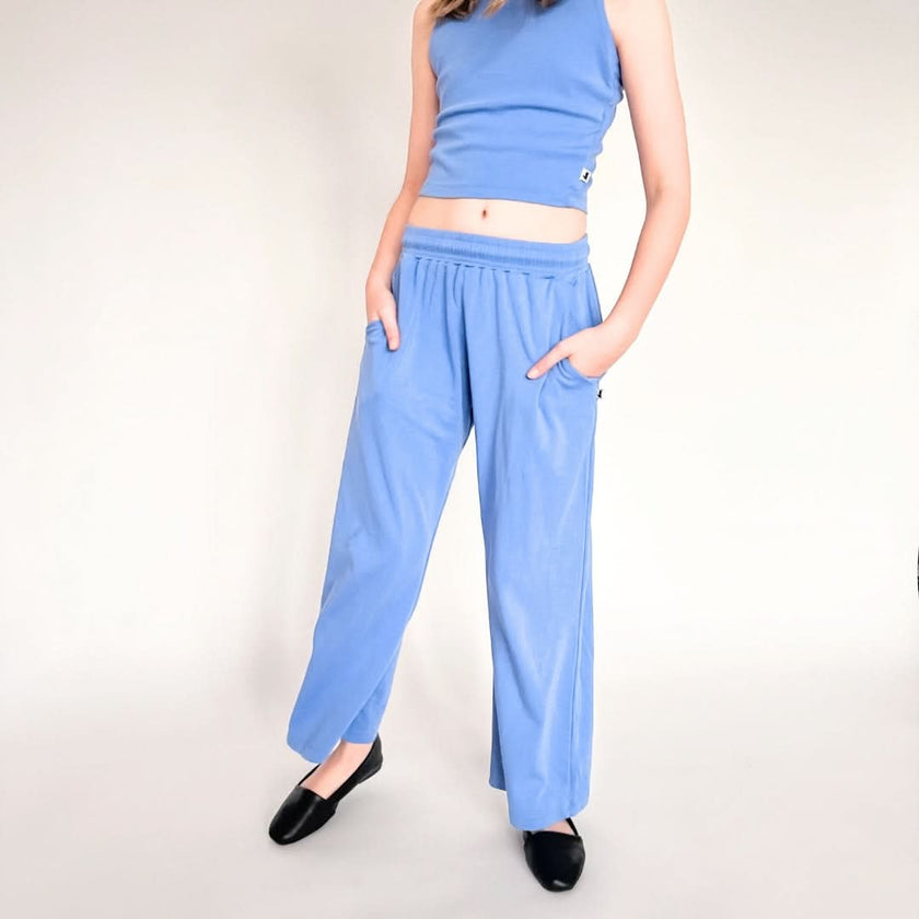 Youth Bamboo Wide Leg Pants | Tidal Blue