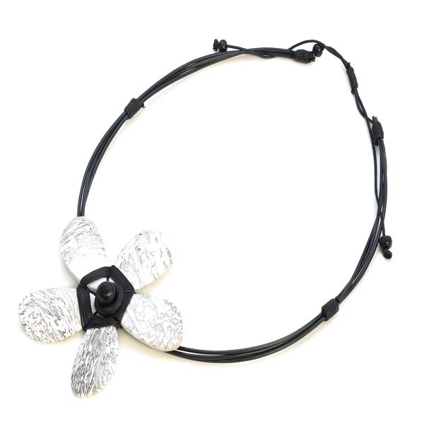 Large Wooden Flower Necklace