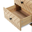 Gabi Modern Nightstand with Drawers and Metal Legs-Natural