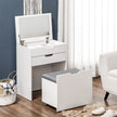 Alice Makeup Vanity Set with Flip Top Mirror-White