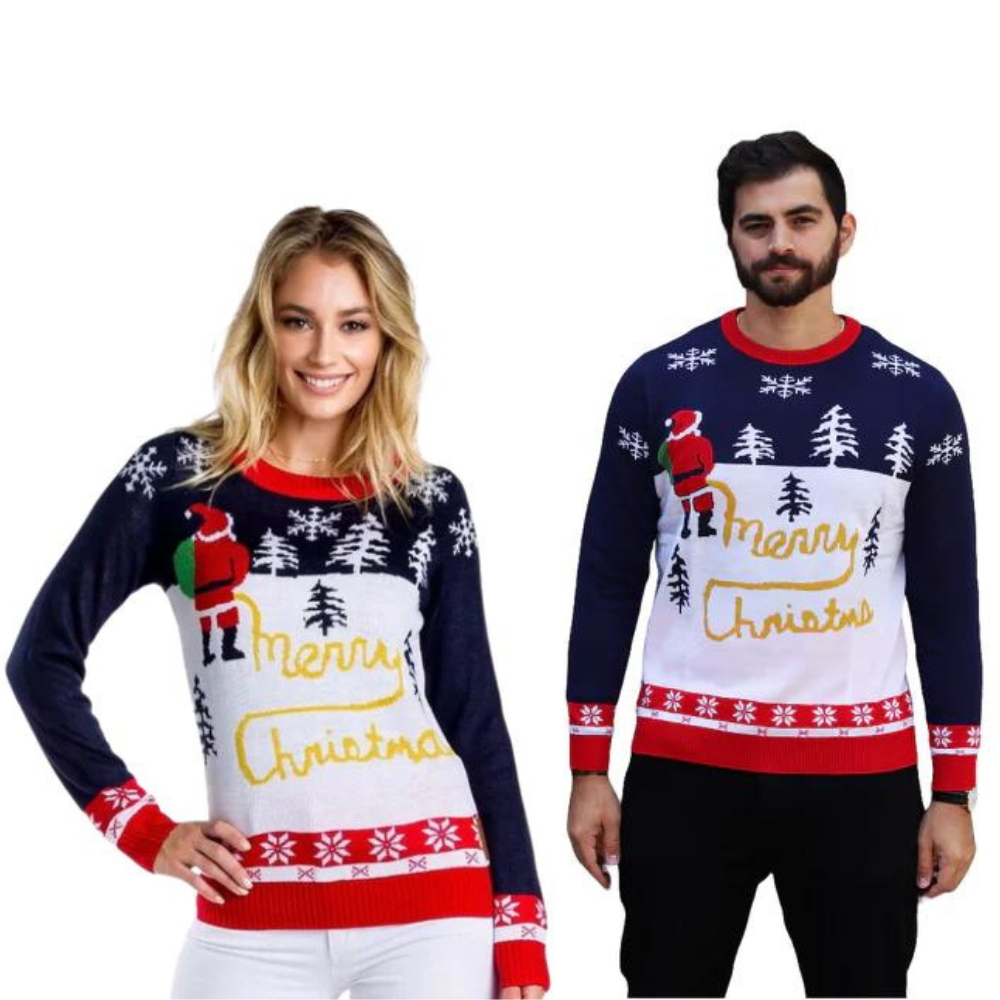 Couple - Pull à neige jaune
