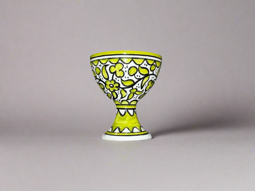 Handcrafted Ceramic Dessert Cup – Ice Cream & Sundae Bowl | Pink, Yellow, Royal Green