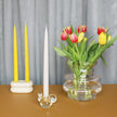 Bubble Crystal Glass Candle Holder - Light Yellow Decorative Sculpture
