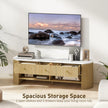 Colby Modern TV Stand with Marble-Effect Top and Storage Drawers-Natural