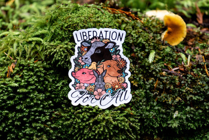 Liberation For All Vegan Sticker