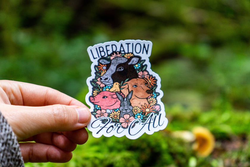 Liberation For All Vegan Sticker