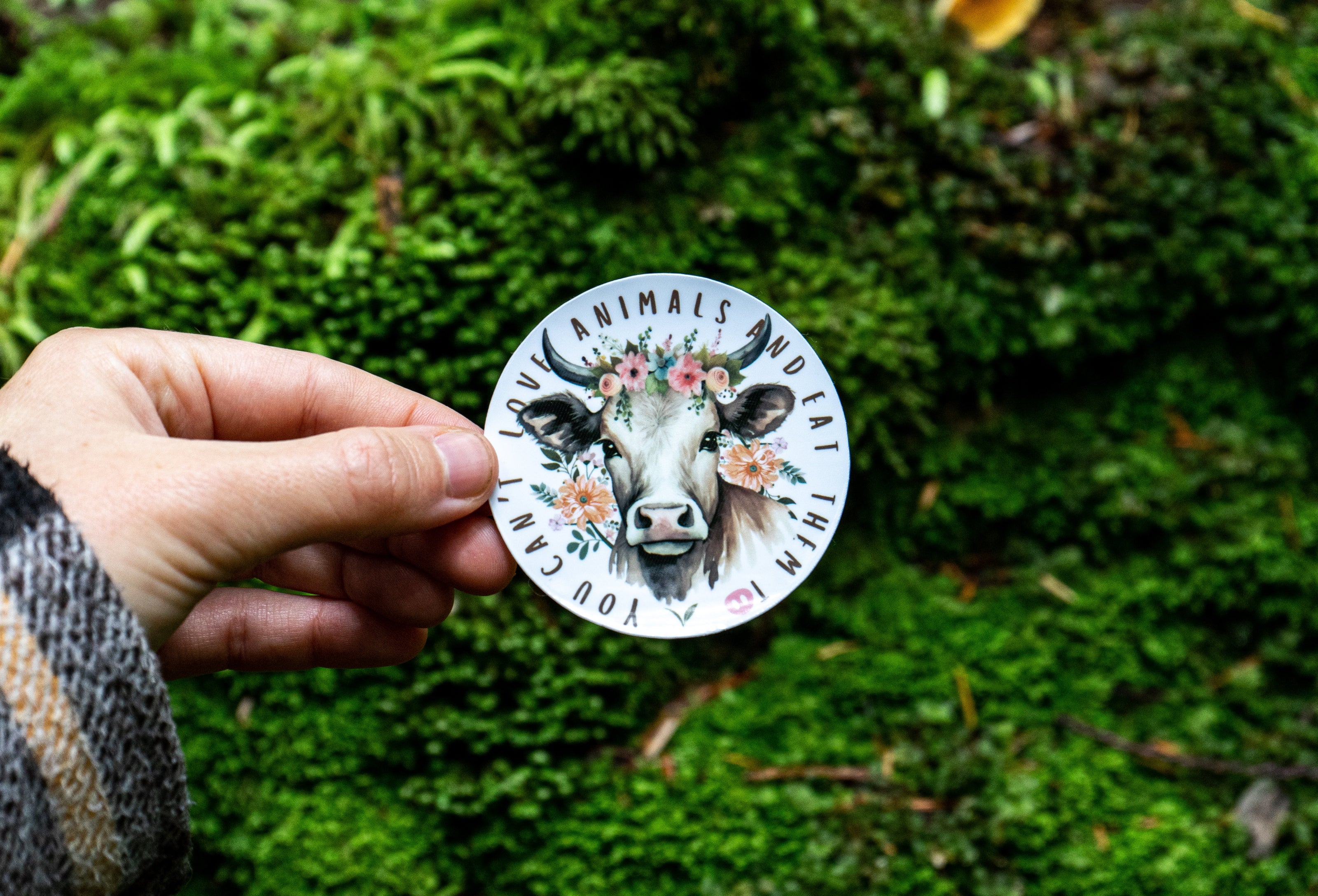 You Can't Love Animals & Eat Them Too Vegan Sticker