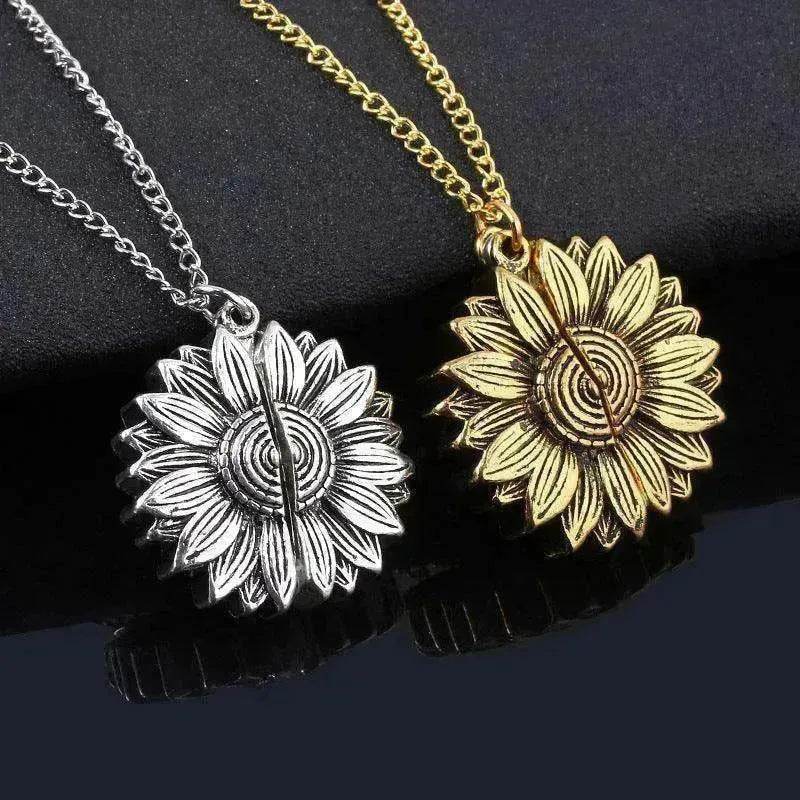 You Are My Sunshine Sunflower Necklace