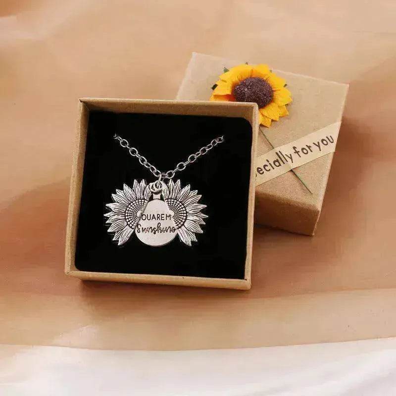 You Are My Sunshine Sunflower Necklace