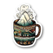 Mountain Coffee Cup Sticker